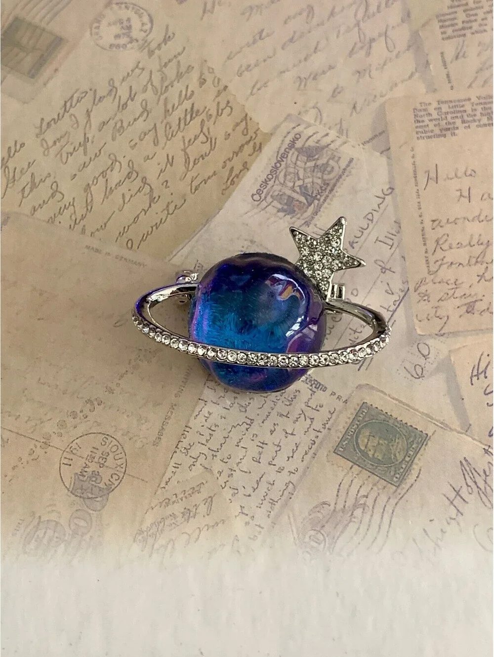 Sparkling Planet and Star Ring - Cosmic Bling for Star Gazers